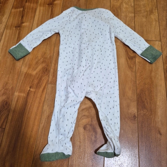 3/$15 Cloud Island Unisex Baby White with Green Dot Sleeper – Size 3-6M - Picture 3 of 3